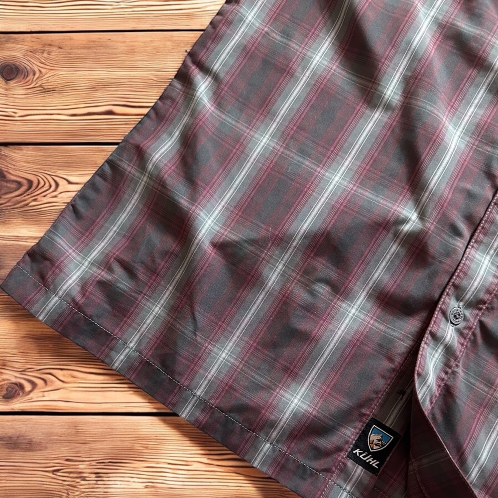 Kuhl Button Down Shirt Mens Medium Plaid Short Sleeve Hiking - Picture 5 of 6